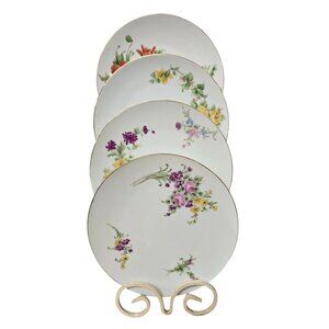 4 Sylvia M Courtwright 1943 Bavarian Floral Decorative Plates Handpainted